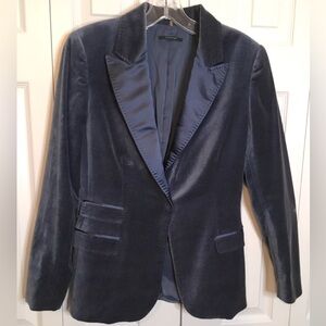 EUC VINTAGE WOMENS BLUE VELVET BLAZER/JACKET